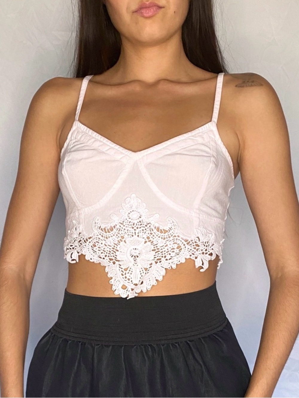 free people pink lace bralette cami crop top